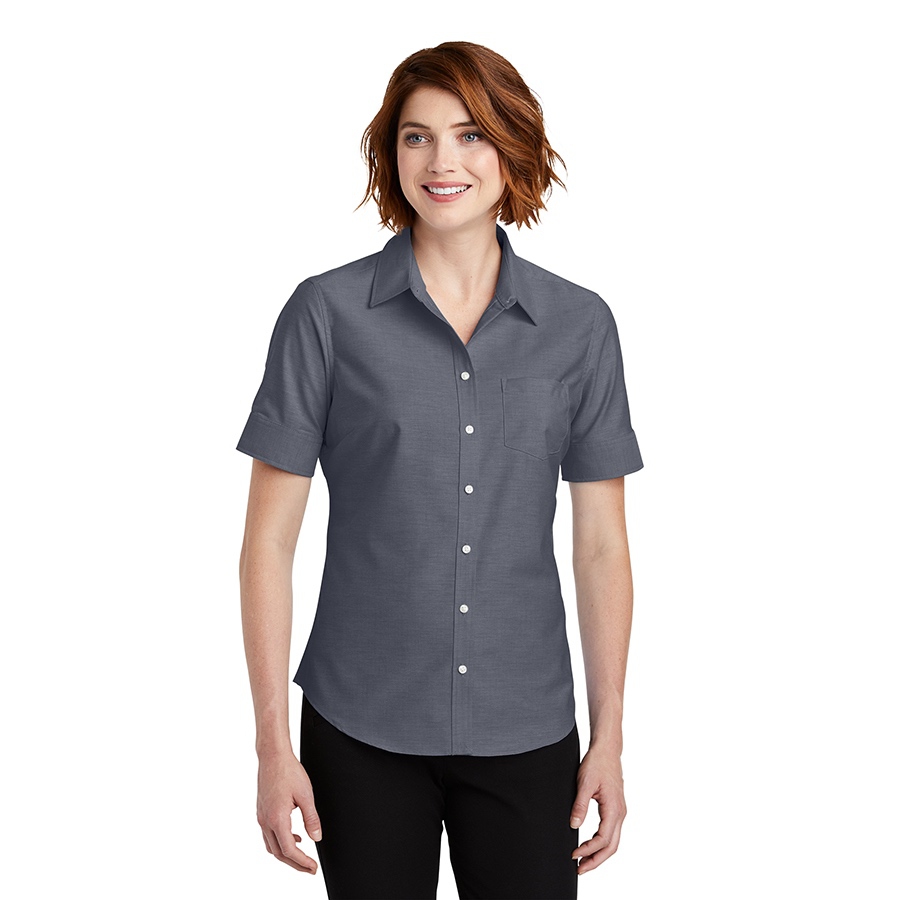 Port Authority® Ladies Short Sleeve SuperPro™ Oxford Shirt | Deaconess ...